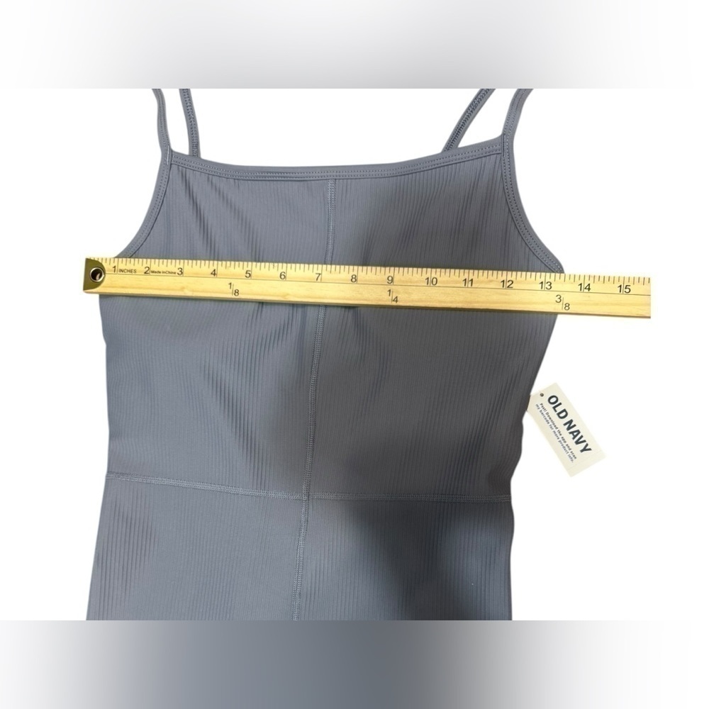 NWT Old Navy PowerSoft Ribbed 7/8 Cami Bodysuit Ribbed Storm Cloud Size small - Picture 10 of 16
